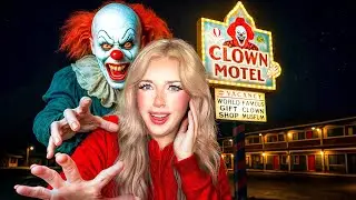 TRAPPED IN A HAUNTED CLOWN MOTEL FOR 24 HOURS!! (*SCARY*)