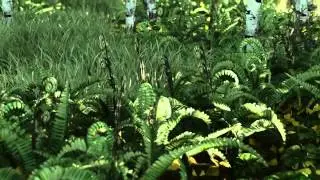 Architectural visualization  close up on 3d models, plants and trees