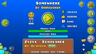 Geometry Dash | Somewhere by SirHadoken 100% (Hard 4*) | All Coins