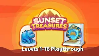 Sunset Treasures Monopoly Go Play through Levels 1-16 March 2024