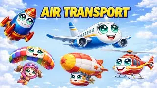 Air Transport Vehicles for Kids ✈️🚁 | Learn Flying Vehicles