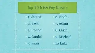 Irish Names: Focus on the Top 10 Irish Boy Names