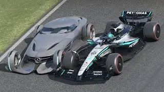 George Russell Mercedes F1 2025 vs Mercedes Supercars & Hypercars at Silverstone