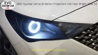 EVO Visibility : 2021 Hyundai Verna Bi Xenon Projectors beam Brightness Tests 35Watt Fast Bright HID