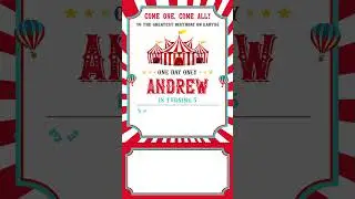 Carnival Ticket Birthday Video Invitation #carnival #circus #birthdayinvitation  #digitalinvitation
