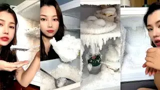 SOLO SUN GIRL / ASMR WHITE ICE EATING / FREZEER FROST EATING