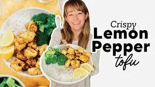 Crispy Lemon Pepper Tofu (4 Ingredients!)