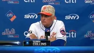 Mets manager Terry Collins reacts to Dave Hudgens firing