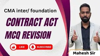 INDIAN CONTRACT ACT 1872 MCQ for CMA Foundation/CMA Inter.INDIAN CONTRACT ACT 1872 revision.