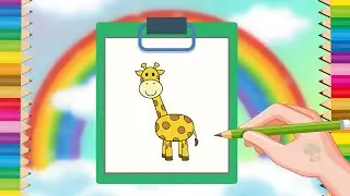 How to Draw a Giraffe 🦒 | Easy Giraffe Drawing Step by Step for Kids & Beginners