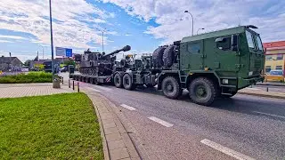 Warszawa - Przejazd kolumny wojskowej [ul. Wał Miedzeszyński] (2023/08/13, 08:58)