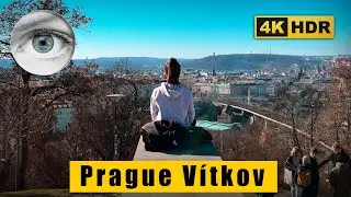 Prague 4k walk HDR The place for meditation, Vitkov Hill, National Memorial, Žižkov🇨🇿 Czech Republic