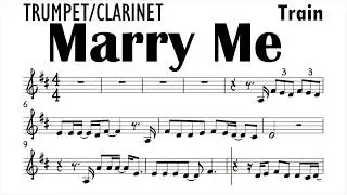 Marry Me by Train Trumpet Clarinet Sheet Music Backing Track Play Along Partitura