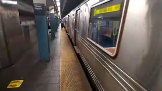 MTA NYC train:BMT R46 W train at Times square 42nd street.