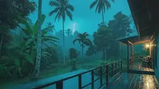 Heavy Tropical Storm Rain For Quick Deep Rest 🌧️