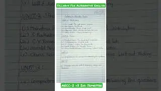 Syllabus of Alternative English (AECC -2 ) +3 2nd semester 2022