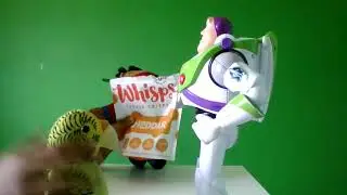Buzz pushes Leroy off a cliff