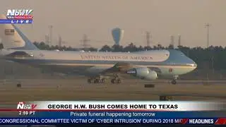 HOUSTON ARRIVAL: Body of #Bush41 Safely Lands at Ellington Field During Journey Home (FNN)