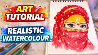 The art studio  is liveBeautiful Indian Woman Watercolour Painting 🎨 | Step by Step
