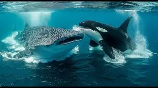 НЕВЕРОЯТНО: ШОКИРУЮЩИЙ побег китовой акулы из засады косатки! | Nature's Battle