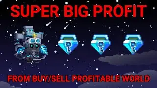 SUPER BIG PROFIT !! COLLECT WLS FROM BUY/SELL PROFITABLE WORLD !! Growtopia Profit 2021 ! GeoslopeGT