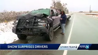 October snow squall slicks central Iowa roads