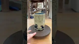 Забавная кружка до и после обжига #искусство #керамика #глина #кот