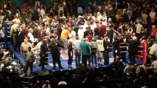 Mayweather vs Marquez - Michael Buffer announcing the judges scorecards 9-19-09