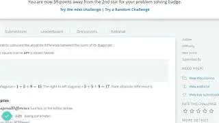 Diagonal Difference   HackerRank Java Code