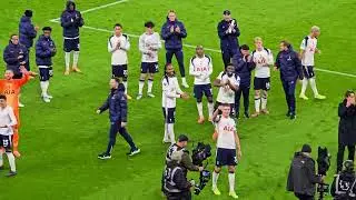 SCENES IN THE AWAY END Full-Time: Everton 0-3 Tottenham: The Players After the Game: Spurs Celebrate