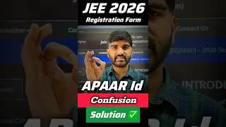 APAAR ID NTA Urgent Update😳 JEE Main 2026 Registration Form filling | jee form fill up #jeemain2026