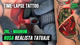 🌹ROSA Realista Tatuaje a Color en el Brazo Agujas 3rl-Magnum // Realistic Color ROSE Tattoo #yo3rl