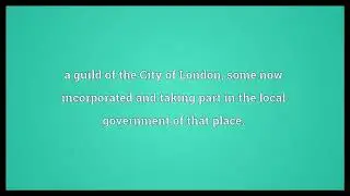Livery company Meaning