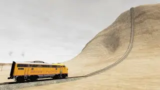 Trains Vs Impossible Hill Climb Rail Tracks - BeamNG.Drive