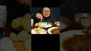 MUKBANG || PORK CURRY AND BUFFALO CURRY WITH RICE || NEPALI KHANA |