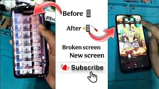 Oppo A7📲 screen crack (broken screen vs new screen) full fiting step by step like👍 share subscribe 🔕