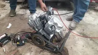 primer arranque motor V twin 500cc hecho a mano