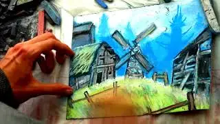 Amazing speed drawing Gothic Lobart Farm Fan Art  speed art pastel soft by Alex Alyonin