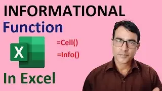 Informational function in excel | Using the Cell Function and info function in excel | Cell formula