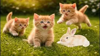 🌼🐱 Joyful Colorful Kittens Running Through the Garden | Adorable Cat Video | Cat Lovers Video