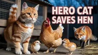 Hero Cat Saves Hen from Fox Attack!