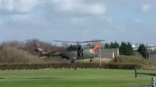 RAF Puma helicopter lands at Manchester City airport 18.03.2022
