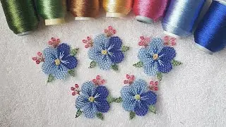 İğne oyası menekşe yapımı/ motif/Çiçek/ yeni model menekşe/tasarım motif/bordado/needle lace