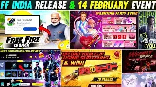 14 February FREE FIRE INDIA new Launch | 14 February Valentine Event Free Fire |FREE FIRE INDIA here