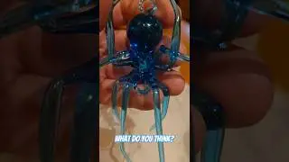 Blue Glass Spider,  Glass Art
