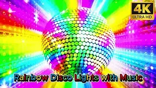 Rainbow Disco Lights with Music &ndash; Retro Party Vibes | 70s & 80s Neon Lights 4K