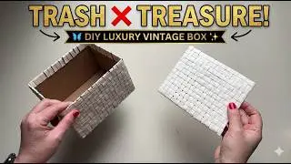 🦋 Amazing Cardboard Box Transformation! 🎨 DIY Woven Box Using Paper & Hot Glue