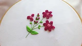 Purple flower embroidery | How to embroider flowers | Dimensional stitches.
