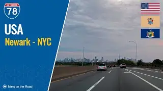 Driving in New Jersey and New York, USA: Interstate I-78 from Newark to New York City - Manhattan