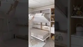 A folding bunk bed for children will save space in the room